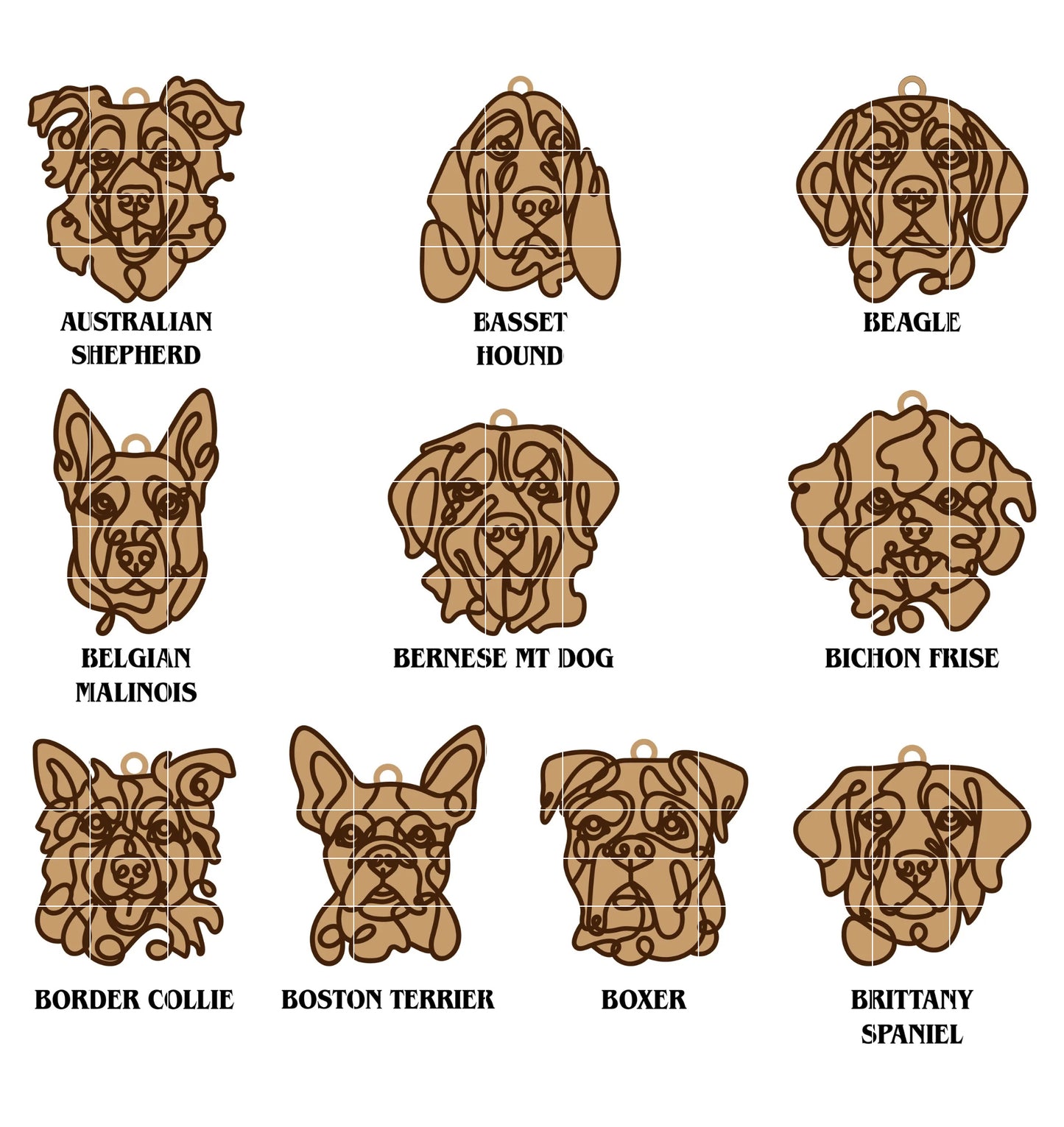 Custom Round Wood Keychain – Engraved Logo or Dog Breed Silhouette