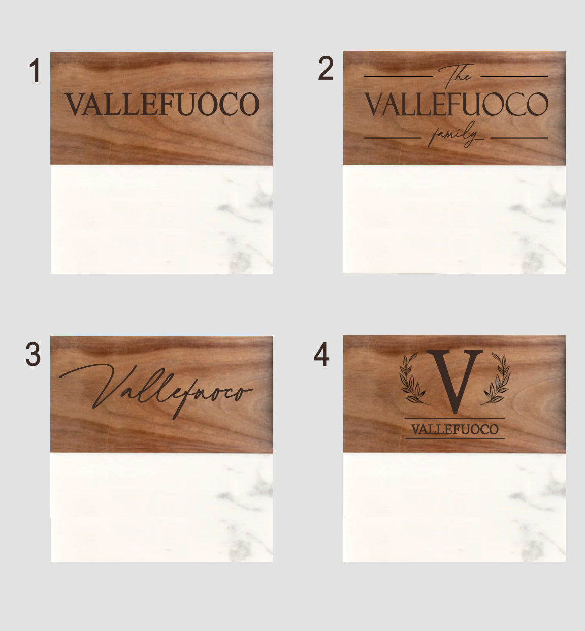 Elegant Marble & Acacia Coasters – Custom Engraved Gift Set