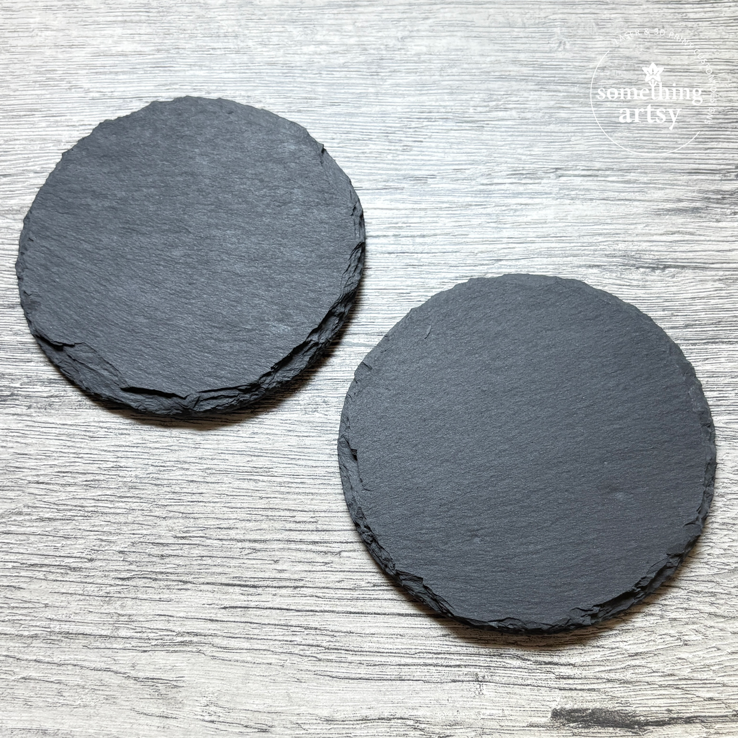 2 Round Slate coaster blanks