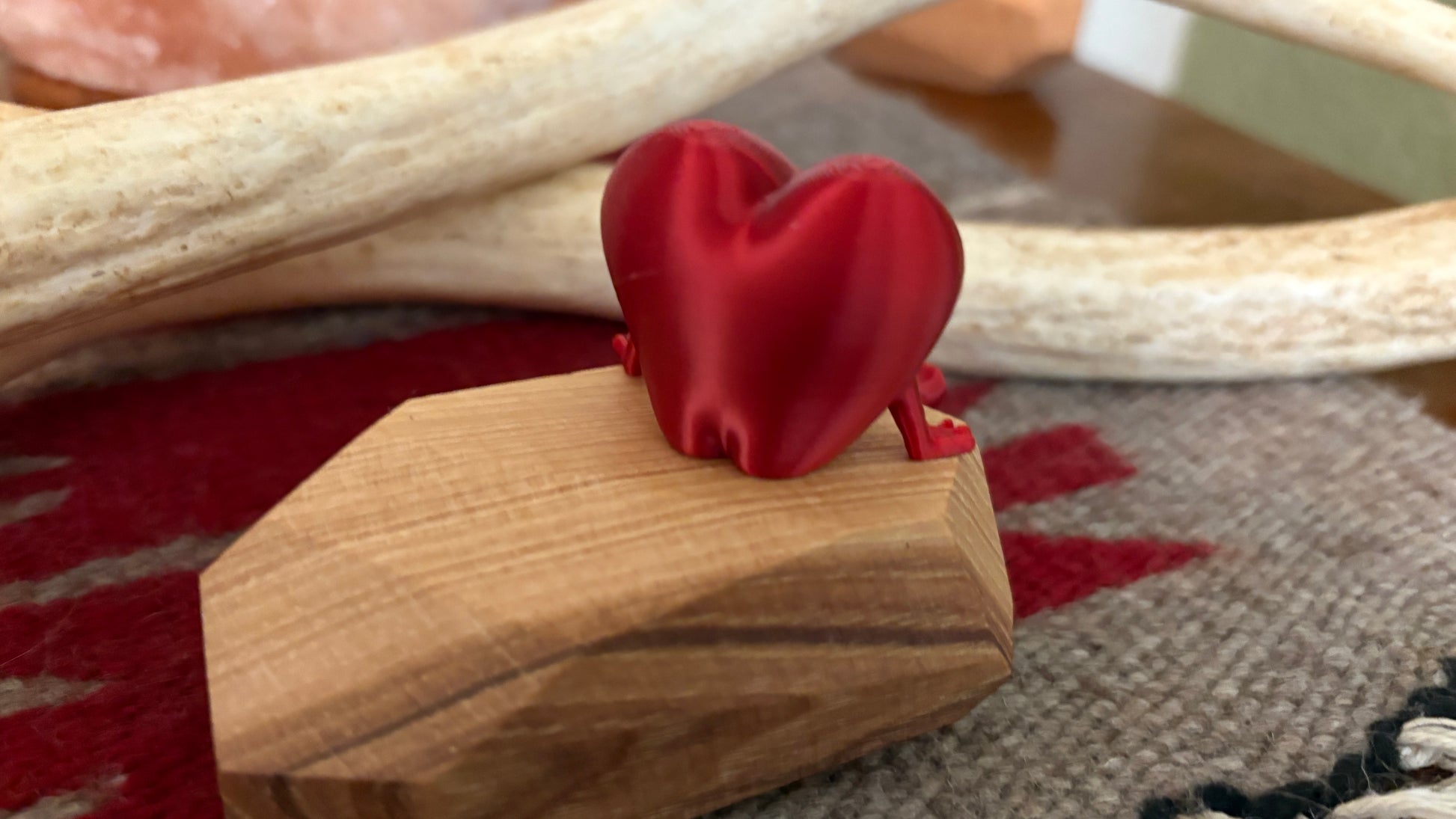 Back view of 3D printed articulating heart figure