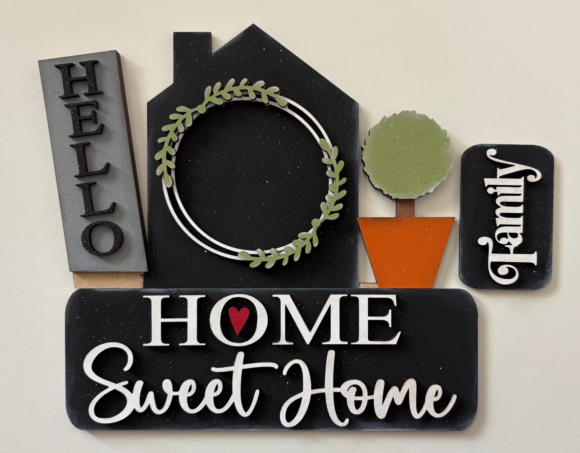 Painted insert "Home Sweet Home"
