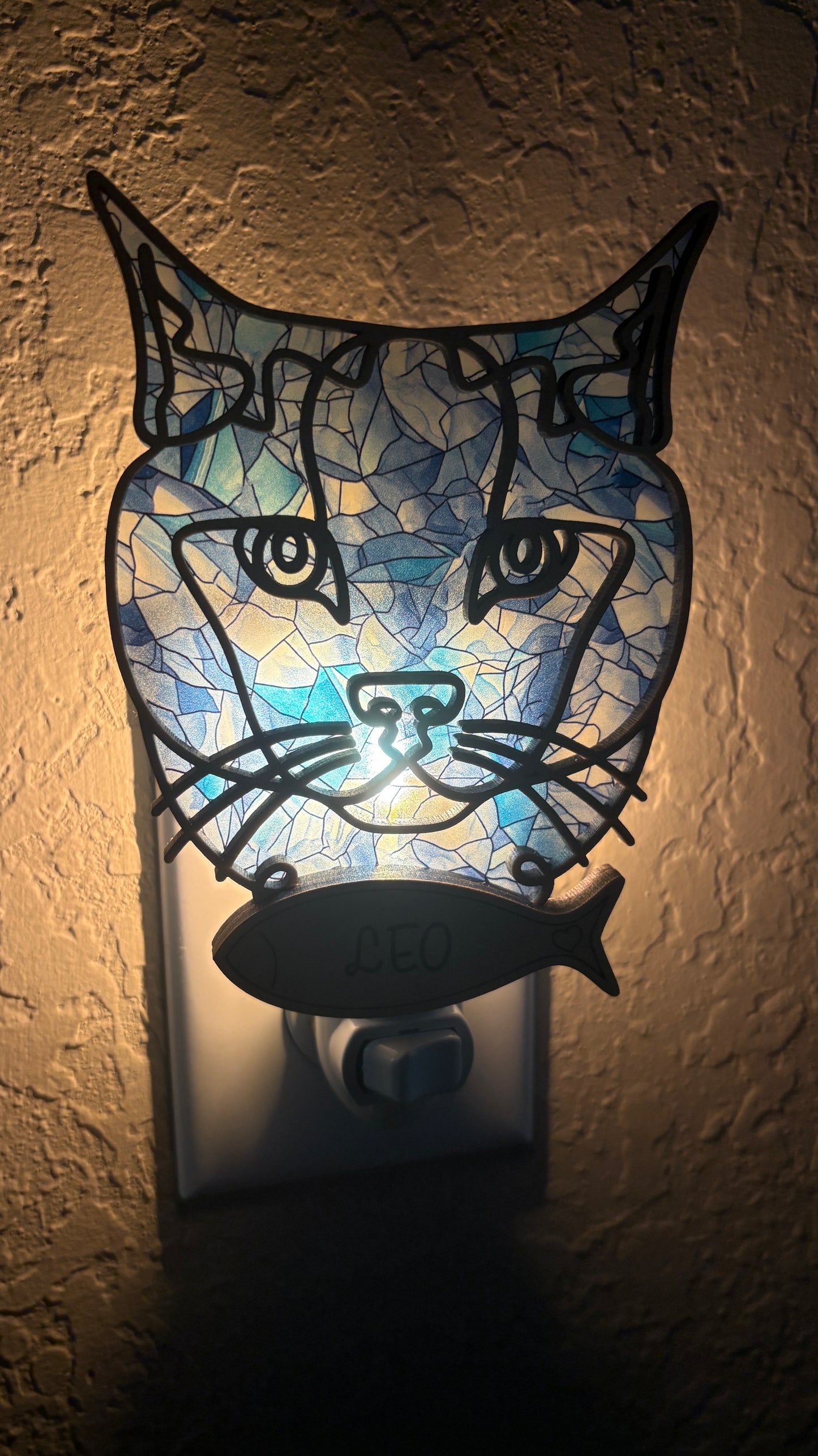 Custom Pet Nightlight – Line Art with Colorful Acrylic Backdrop