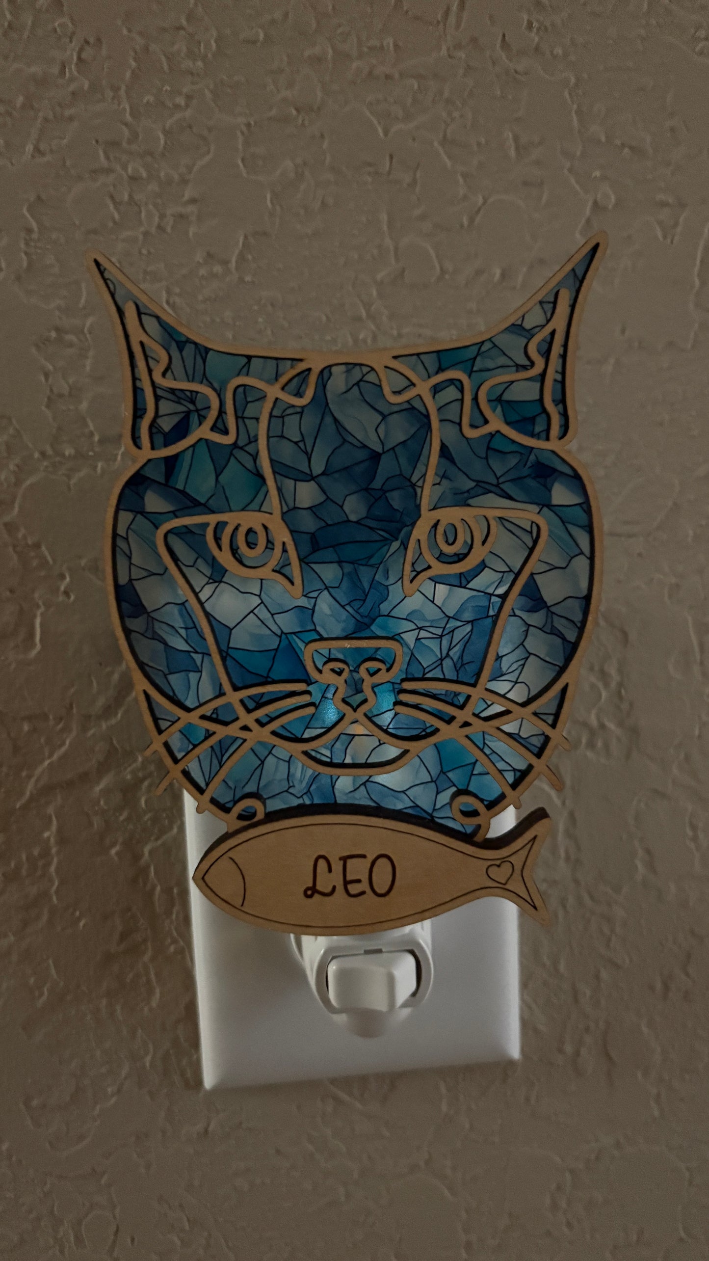 Custom Pet Nightlight – Line Art with Colorful Acrylic Backdrop