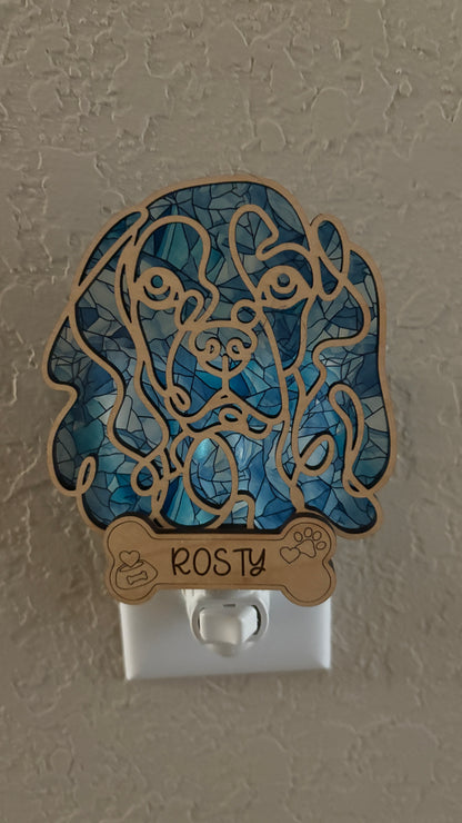 Custom Pet Nightlight – Line Art with Colorful Acrylic Backdrop