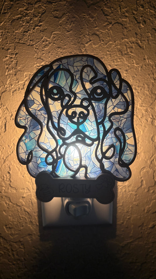 Custom Pet Nightlight – Line Art with Colorful Acrylic Backdrop