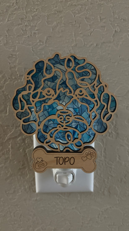 Custom Pet Nightlight – Line Art with Colorful Acrylic Backdrop