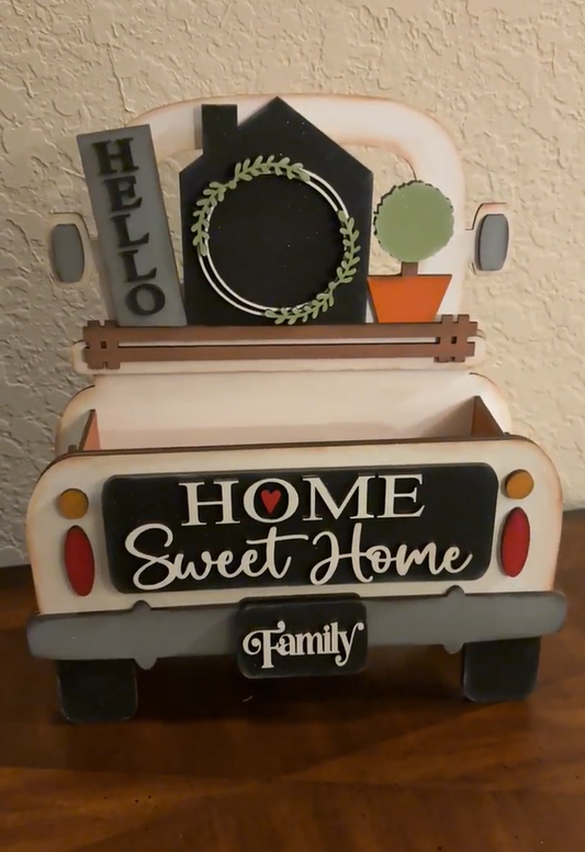 Painted and assembled DIY Seasonal Truck Box Kit