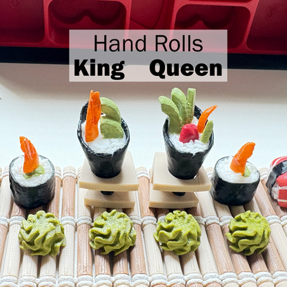 3D Printed Hand Rolls chess pieces King and Queen
