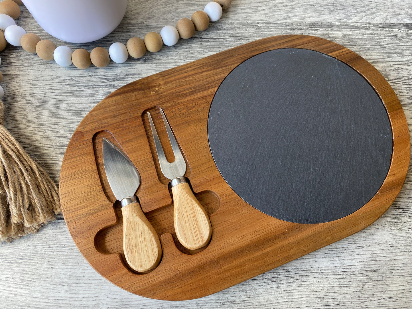 Oval Cheese Set with 2 tools