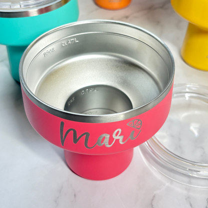 Margarita tumbler showing the Internal measurement markers