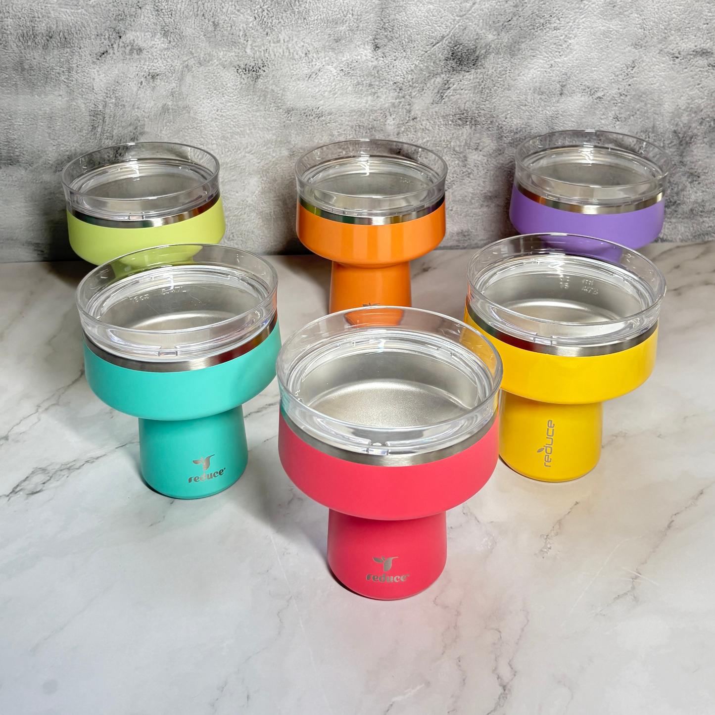 6 margarita tumblers in the colors:  ocean breeze, daiquiri, pineapple, mojito, papaya and purple