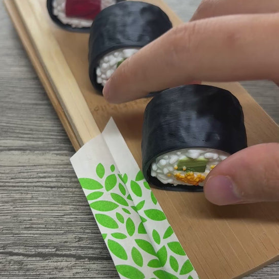 Video of sushi clicker set with someone clicking one.