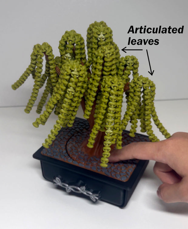 Whispering Willow – 3D Printed Spinning Tree with Sliding Drawer